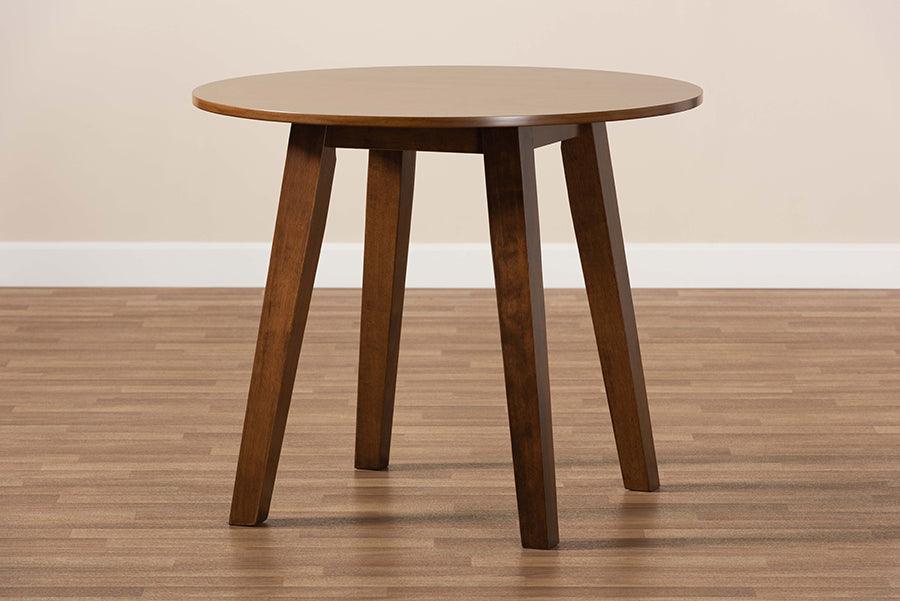 Wholesale Interiors Dining Tables - Ela Walnut Brown Finished 35-Inch-Wide Round Wood Dining Table