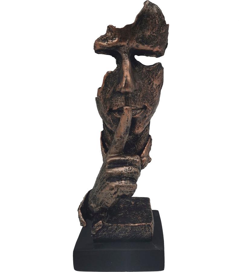 Sagebrook Home Decorative Objects - Resin 13" Silence Man Bronze