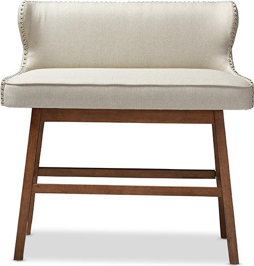 Wholesale Interiors Barstools - Gradisca Fabric Button-tufted Upholstered Bar Bench Banquette Light Beige