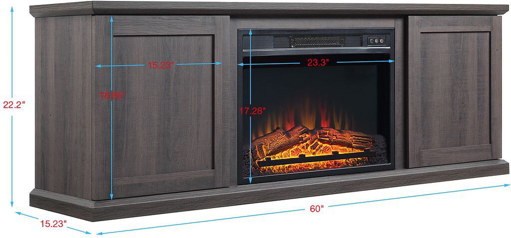 Manhattan Comfort Fireplaces - Franklin Fireplace in Heavy Brown