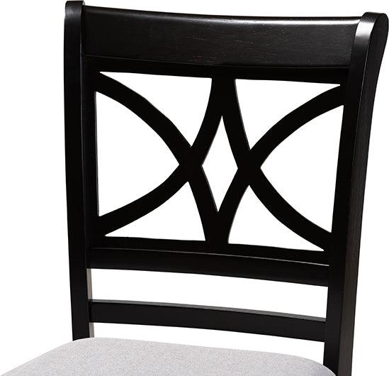 Wholesale Interiors Barstools - Chandler Grey Fabric Upholstered And Brown Finished Wood 2-Piece Counter Height Pub Chair Set