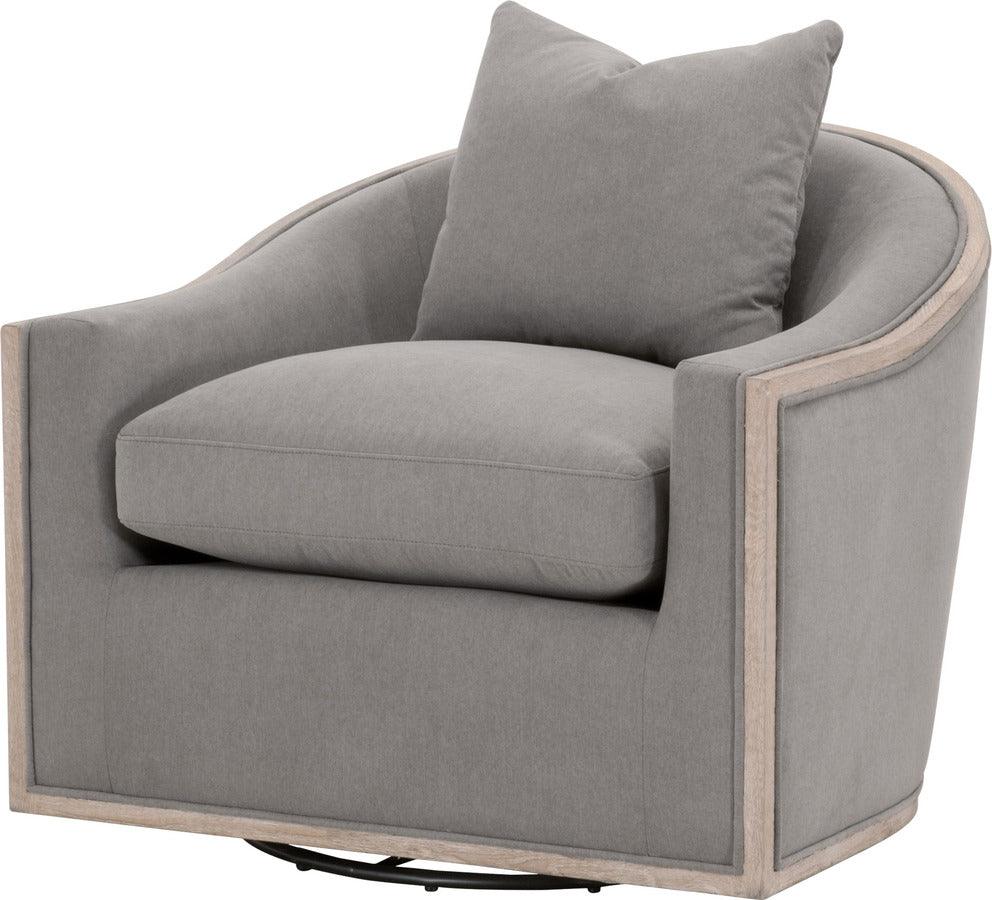 Essentials For Living Accent Chairs - Paxton Swivel Club Chair LiveSmart Peyton-Slate, Natural Gray Oak