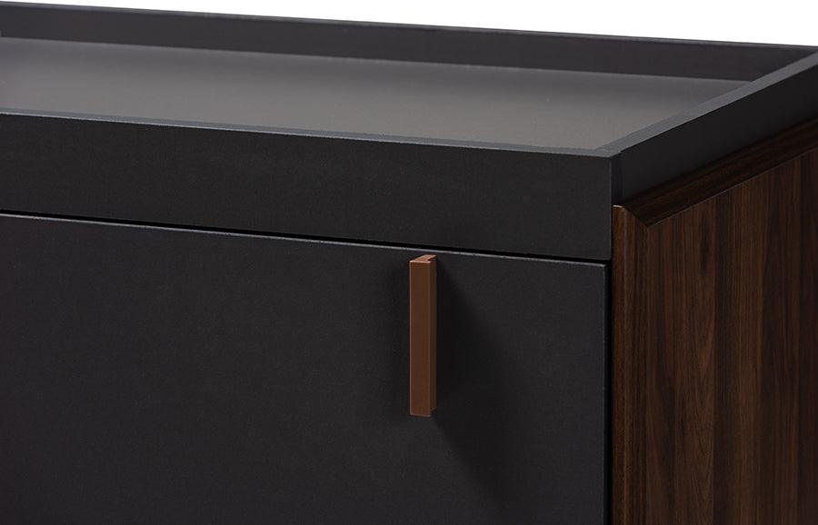 Wholesale Interiors Chest of Drawers - Rikke Modern and Contemporary Two-Tone Gray and Walnut Finished Wood 5-Drawer Chest