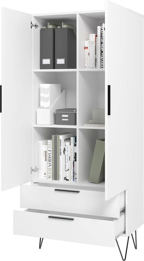 Manhattan Comfort Cabinets & Wardrobes - Beekman 67.32 Tall Cabinet in White