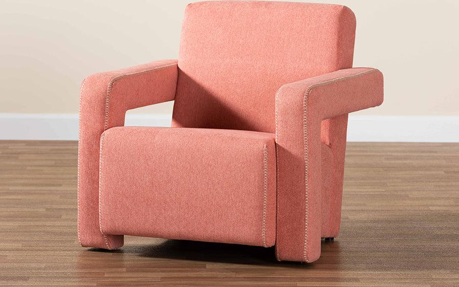 Wholesale Interiors Accent Chairs - Madian Modern and Contemporary Light Red Fabric Upholstered Armchair