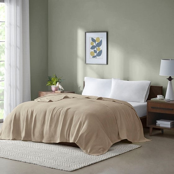 Olliix.com Comforters & Blankets - Cotton Blanket Khaki King