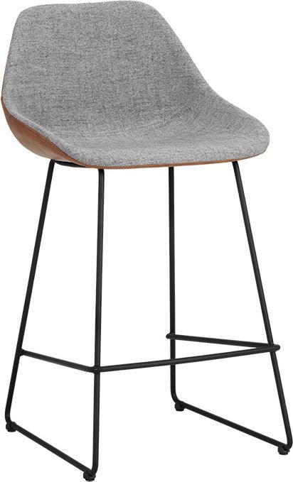 SUNPAN Barstools - Mccoy Counter Stool - November Grey / Cinnamon Brown