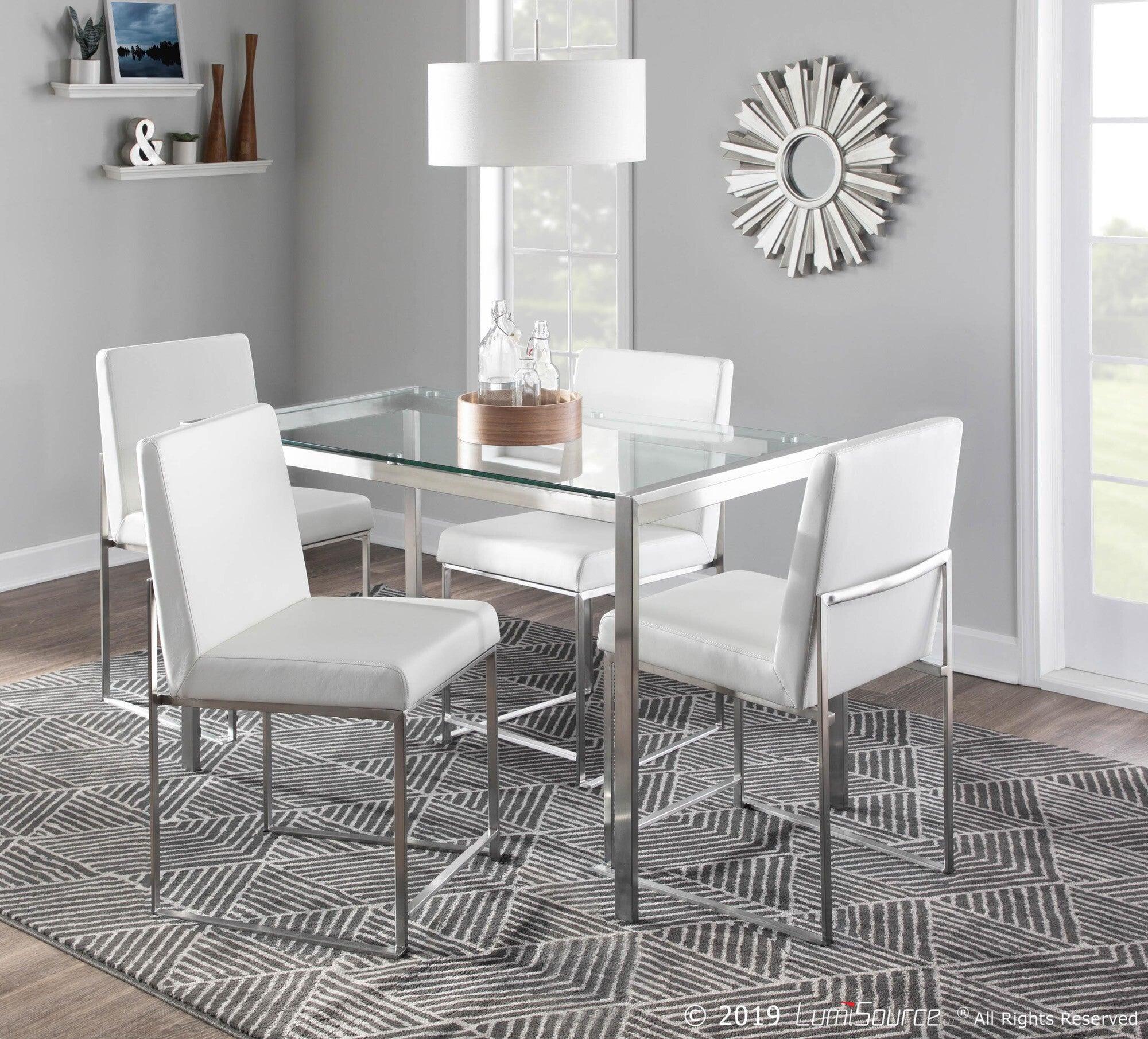 Faux leather high on sale back dining chairs