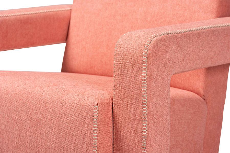 Wholesale Interiors Accent Chairs - Madian Modern and Contemporary Light Red Fabric Upholstered Armchair