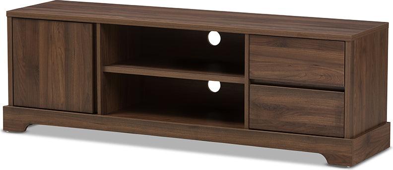 Wholesale Interiors TV & Media Units - Burnwood Modern and Contemporary Walnut Brown Finished Wood TV Stand