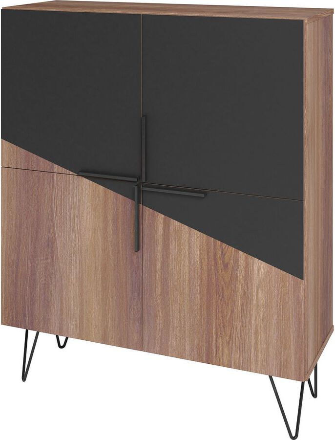 Manhattan Comfort Buffets & Cabinets - Beekman 43.7 Low Cabinet in Brown and Black