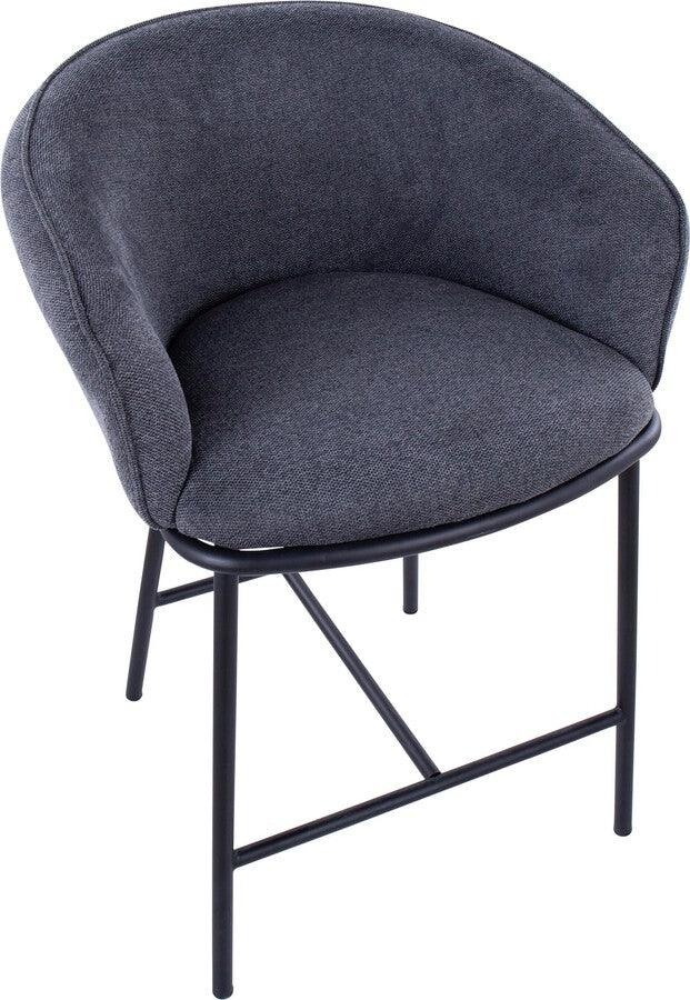 Lumisource Barstools - Ashland Counter Stool In Black Steel & Charcoal Fabric (Set of 2)