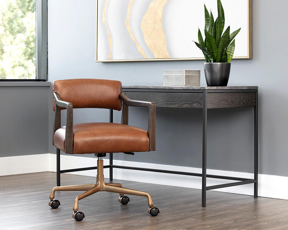 SUNPAN Task Chairs - Keagan Office Chair Shalimar Tobacco Leather