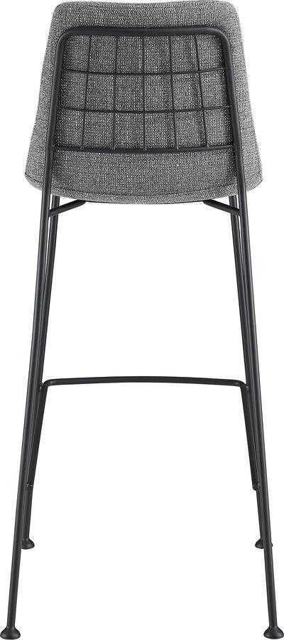Euro Style Barstools - Elma-B Bar Stool In Light Gray Fabric with Matte Black Frame and Legs - Set Of 2
