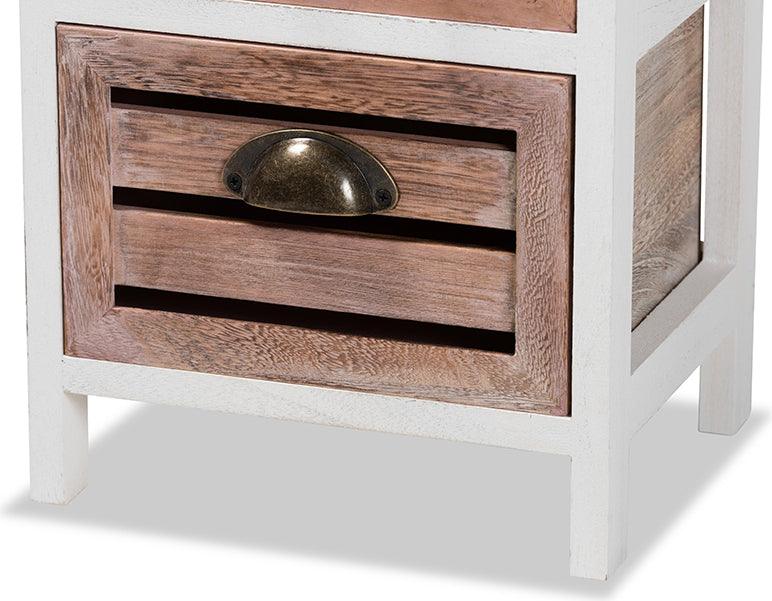 Wholesale Interiors Bedroom Organization - Palta Modern and Contemporary Two-Tone White and Brown Wood 3-Drawer Storage Unit