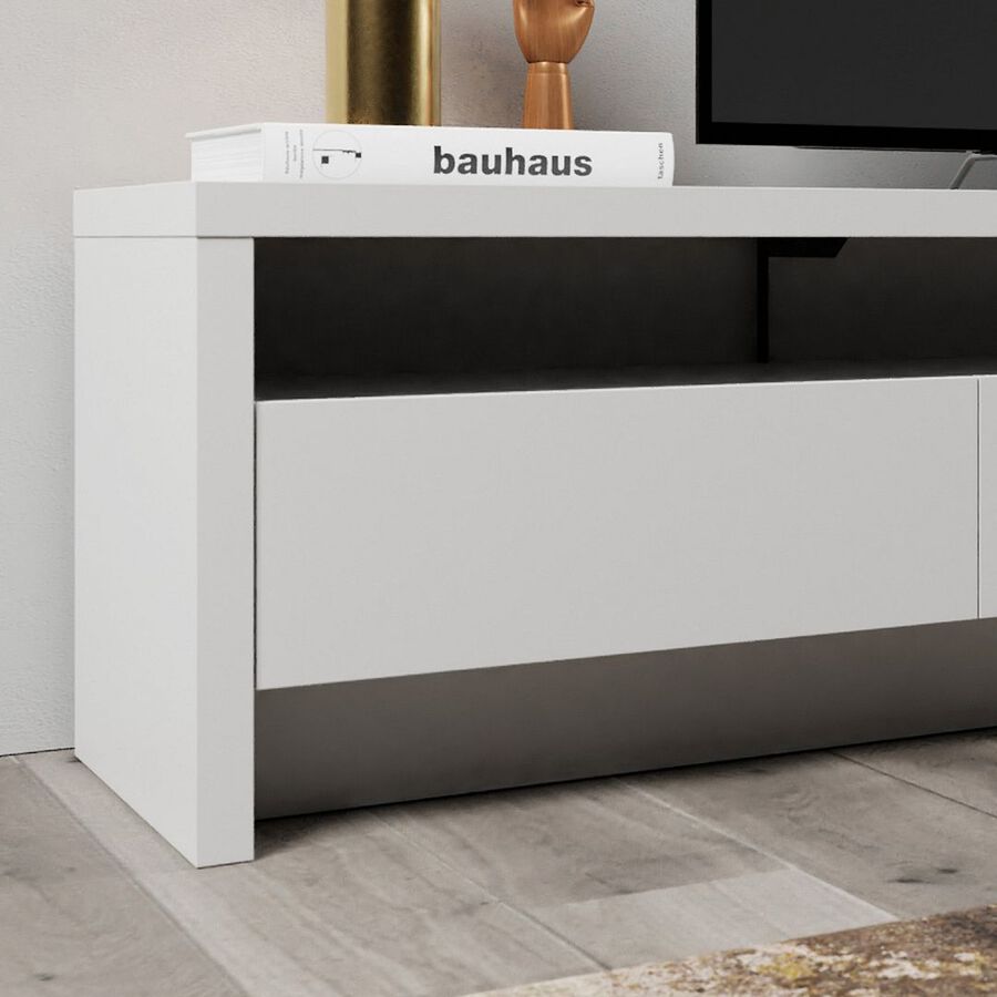 Manhattan Comfort TV & Media Units - Sylvan 85.43 TV Stand in White Matte