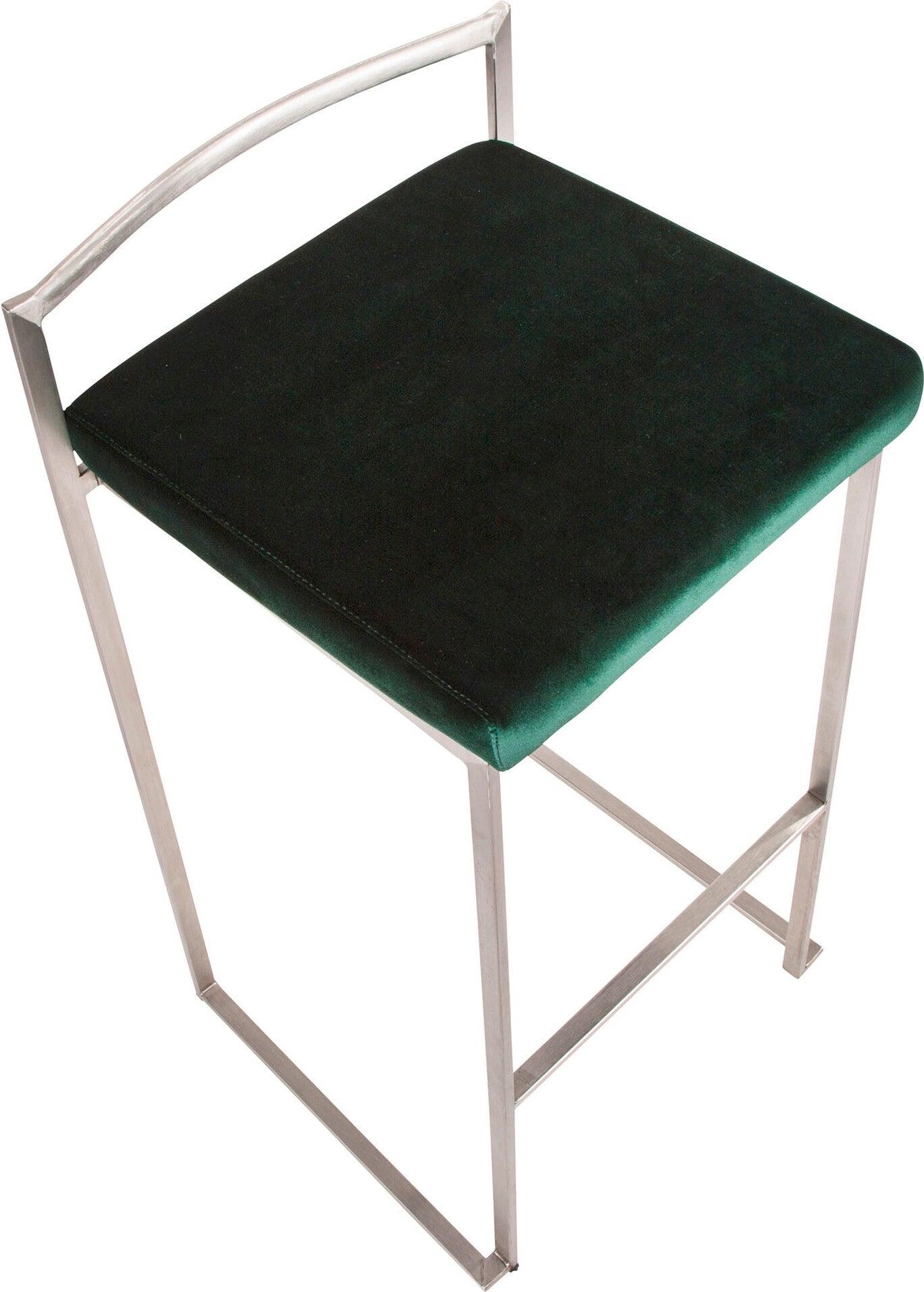 Lumisource Barstools - Fuji Stacker Barstool & Green (Set of 2)