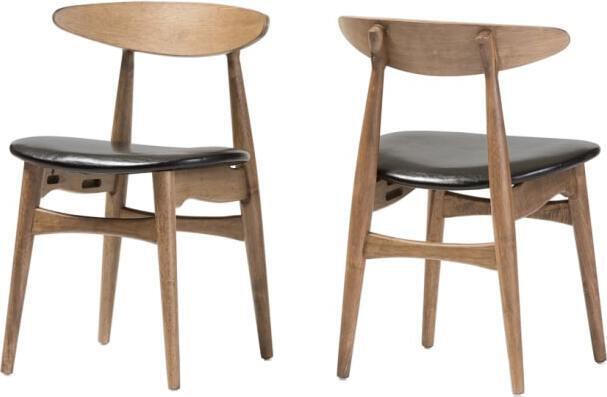 Wholesale Interiors Dining Chairs - Edna Dining Chair Black & Light Brown (Set of 2)