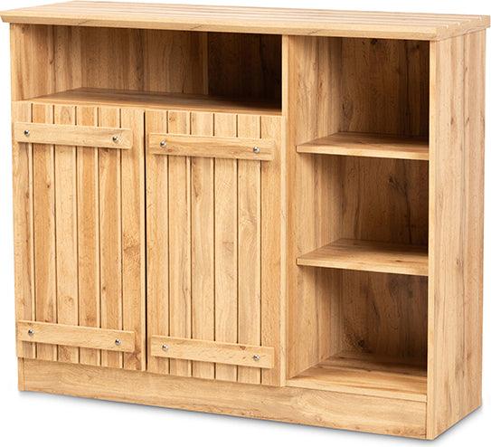 Wholesale Interiors Buffets & Sideboards - Eren Farmhouse Natural Oak Finished Wood 2-Door Dining Room Sideboard Buffet Oak Brown