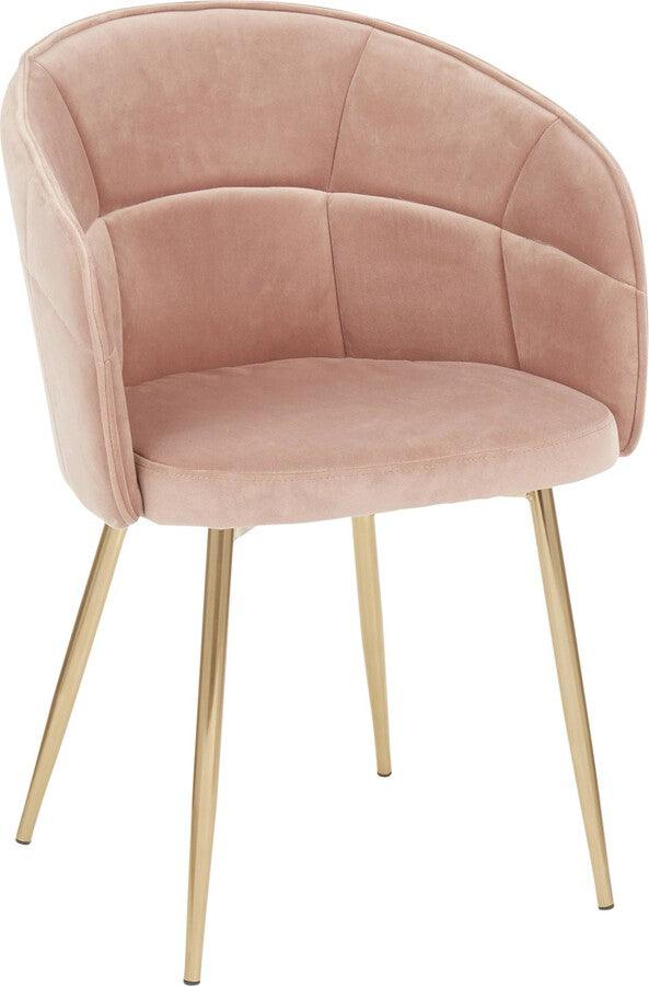 Lumisource Accent Chairs - Lindsey Chair 32" Gold Metal & Pink Velvet