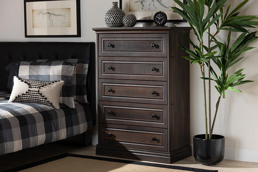 Wholesale Interiors Chest of Drawers - Nolan 31.5" Chest Of Drawers Brown & Black