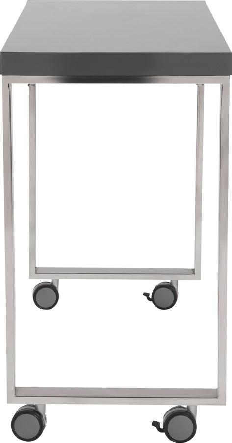 Euro Style Desks - Dillon 40" Side Return Desk Gray & Stainless Steel