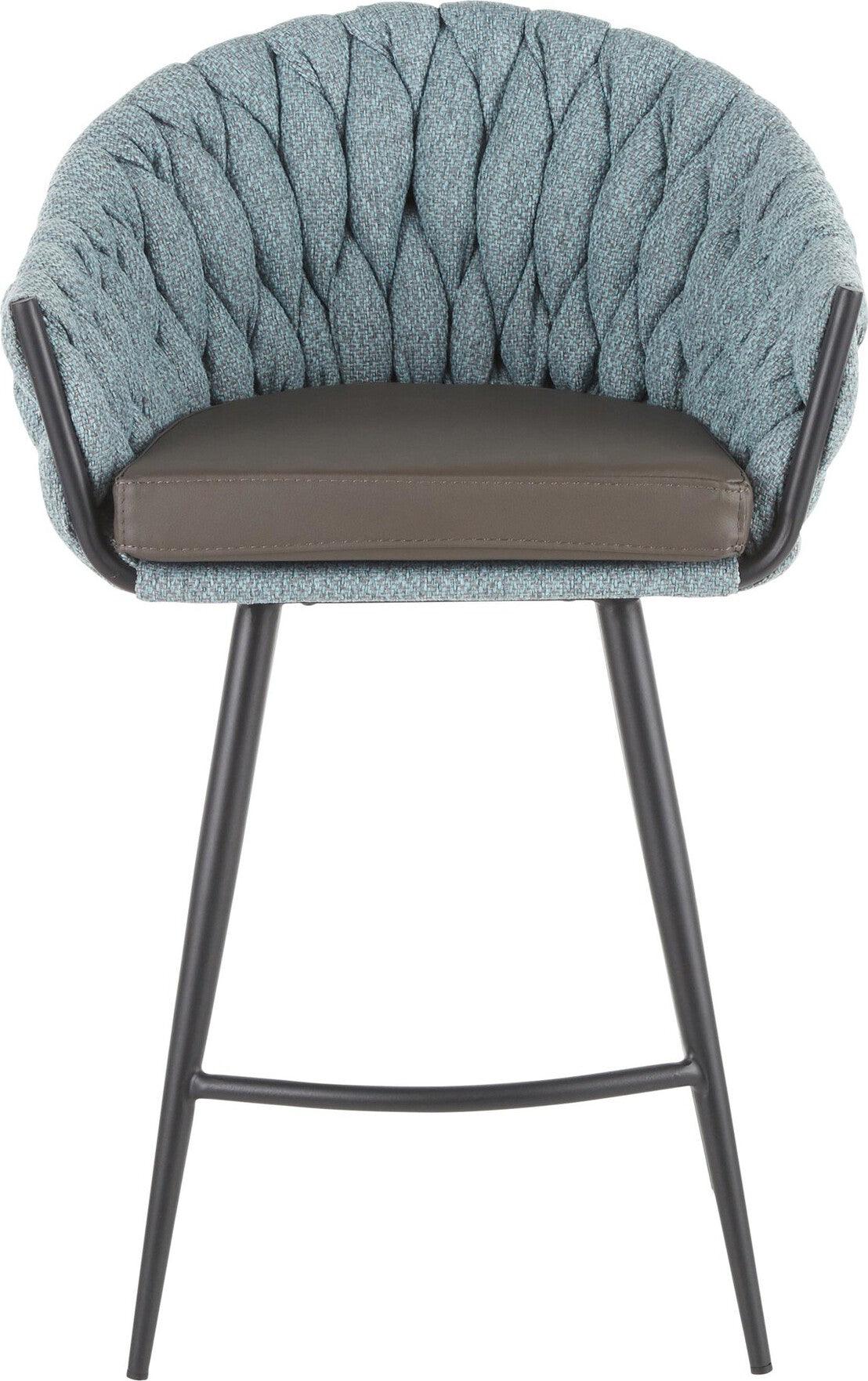 Lumisource Barstools - Braided Matisse Counter Stool Black & Gray & Blue