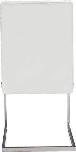 Wholesale Interiors Dining Chairs - Toulan White Faux Leather Upholstered Stainless Steel Dining Chair (Set Of 2)