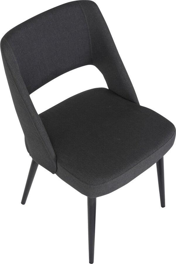 Lumisource Accent Chairs - Valencia Chair In Black Steel & Charcoal Fabric