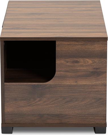 Wholesale Interiors Cat Litter Box - Connor Modern and Contemporary Walnut Brown Finished 2-Door Cat Litter Box Cover House