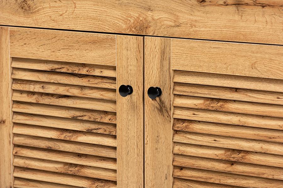 Wholesale Interiors Kitchen Storage & Organization - Agni Oak Brown Finished Wood Buffet and Hutch Kitchen Cabinet