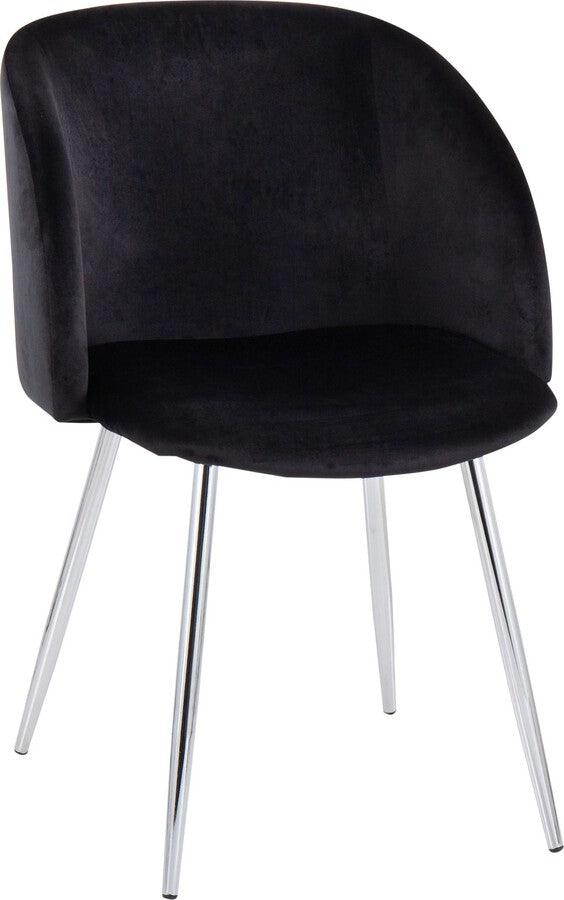 Lumisource Living Room Sets - Fran Chair 32" Chrome & Black Velvet (Set of 2)