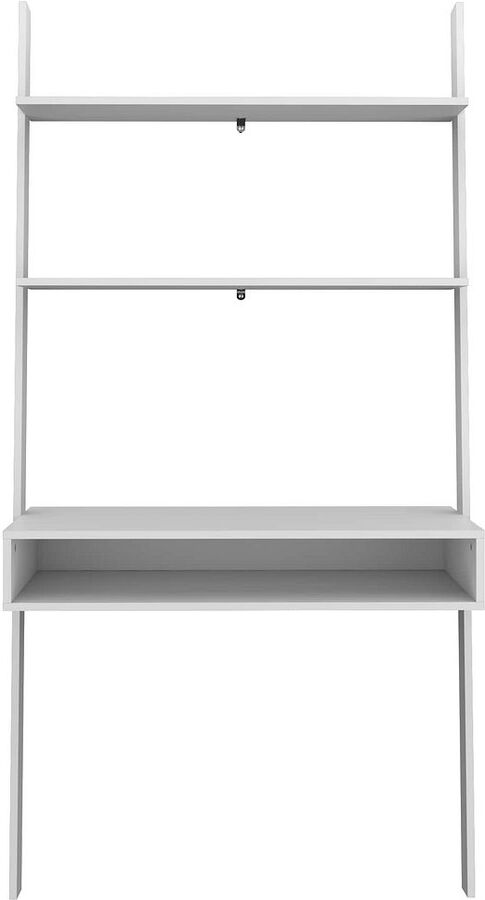 Manhattan Comfort Desks - Cooper Ladder Desk with 2 Floating Shelves in White