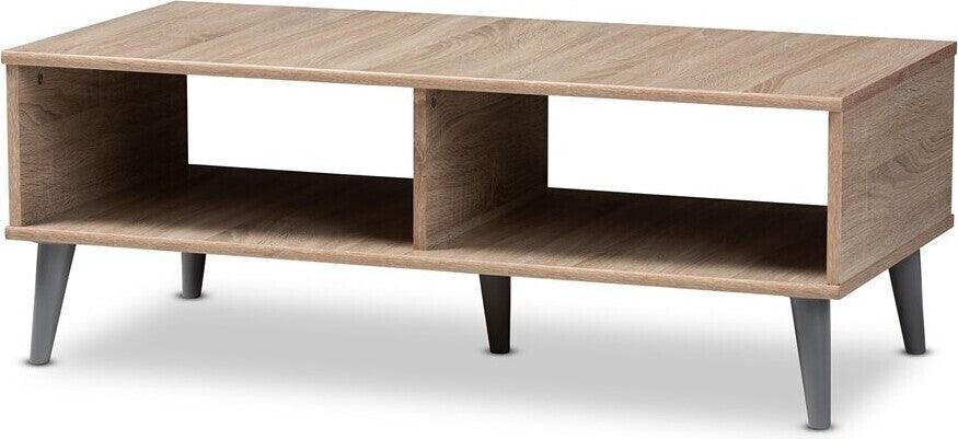 Wholesale Interiors Coffee Tables - Pierre Coffee Table Light Gray & Oak Brown