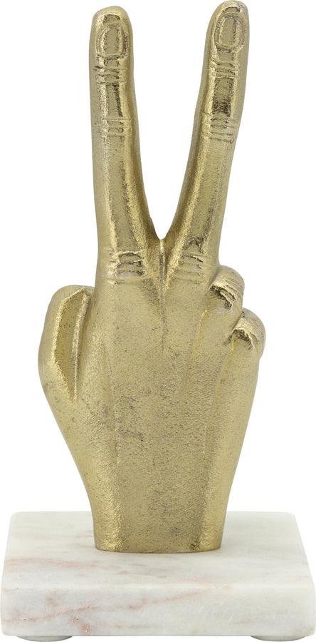 Sagebrook Home Decorative Objects - 9" Metal Peace Sign Gold