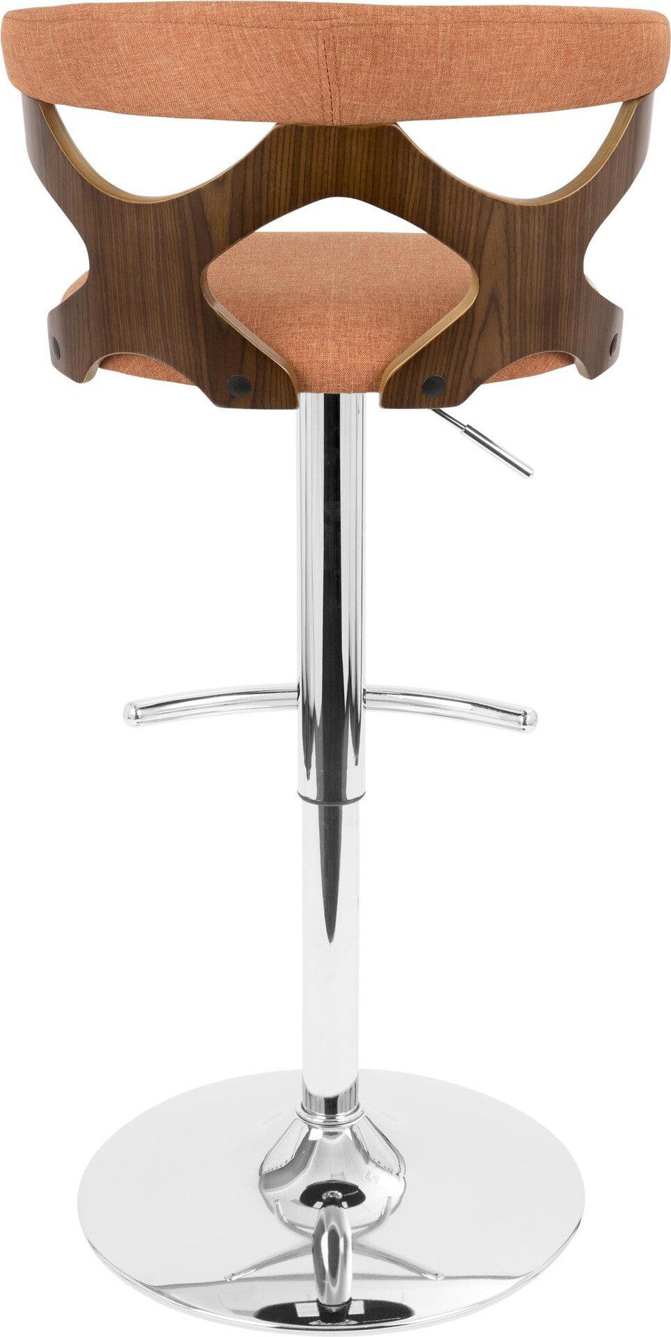 Lumisource Barstools - Gardenia Barstool Walnut & Orange