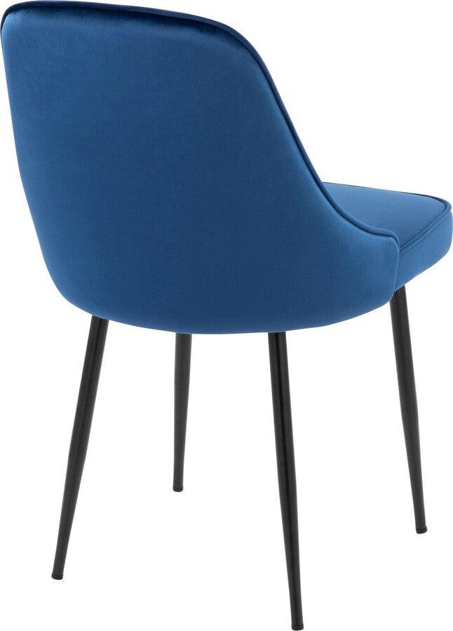 Lumisource Dining Chairs - Marcel Contemporary Dining Chair With Black Frame & Navy Blue Velvet Fabric (Set of 2)