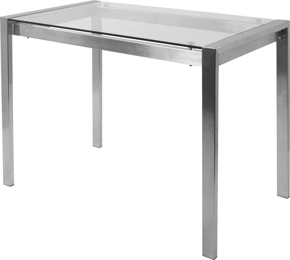 Lumisource Bar Tables - Fuji Contemporary Counter Table in Stainless Steel and Clear Glass