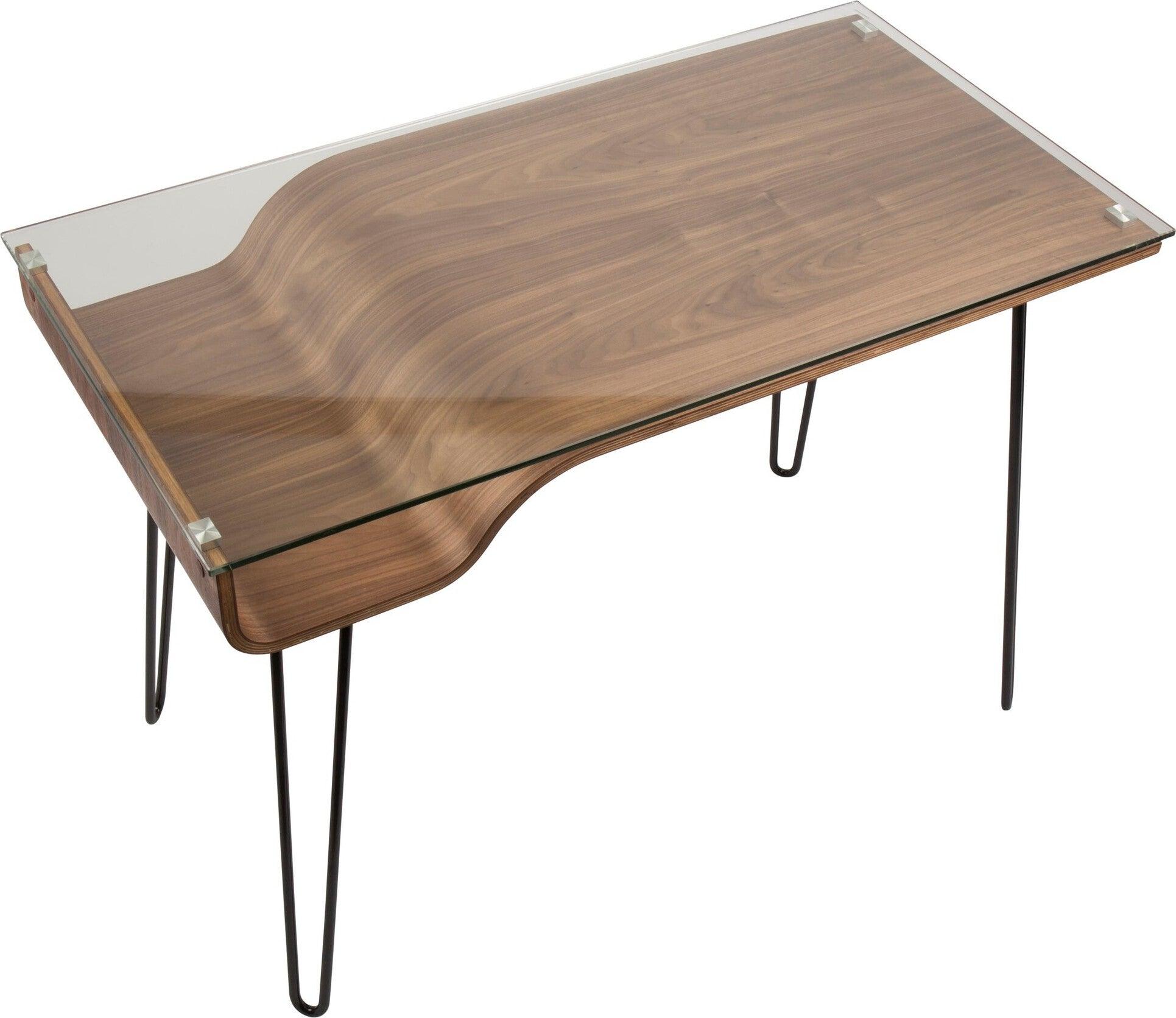 Lumisource Desks - Avery Desk Walnut & Clear