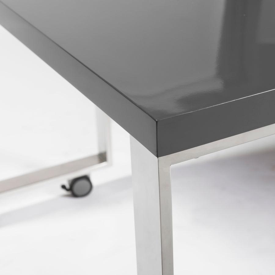 Euro Style Desks - Dillon 40" Side Return Desk Gray & Stainless Steel