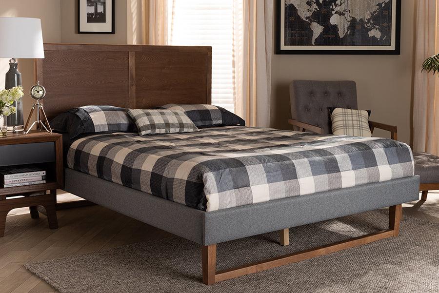 Wholesale Interiors Beds - Allegra Queen Bed Dark Gray & Ash walnut