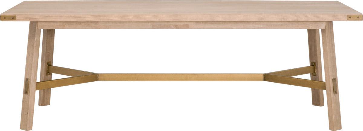 Essentials For Living Dining Tables - Klein Dining Table Honey Oak, Brushed Gold