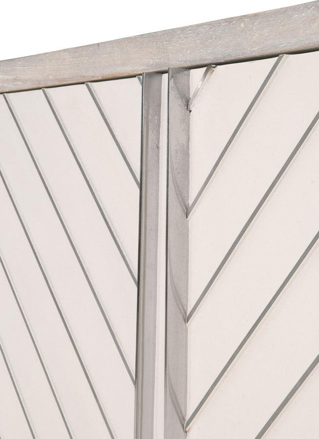 Essentials For Living TV & Media Units - Rocca Media Sideboard Light Brushed Gray Mango, White Concrete, Stainless Steel