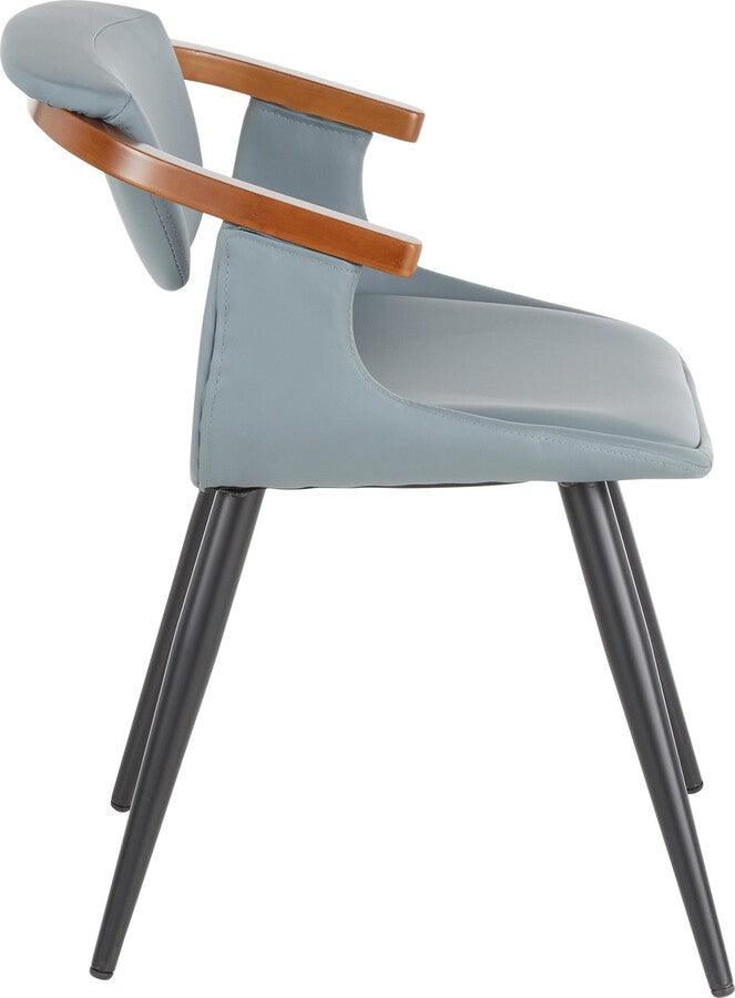 Lumisource Dining Chairs - Oracle Chair 29" Gray PU & Walnut Bamboo