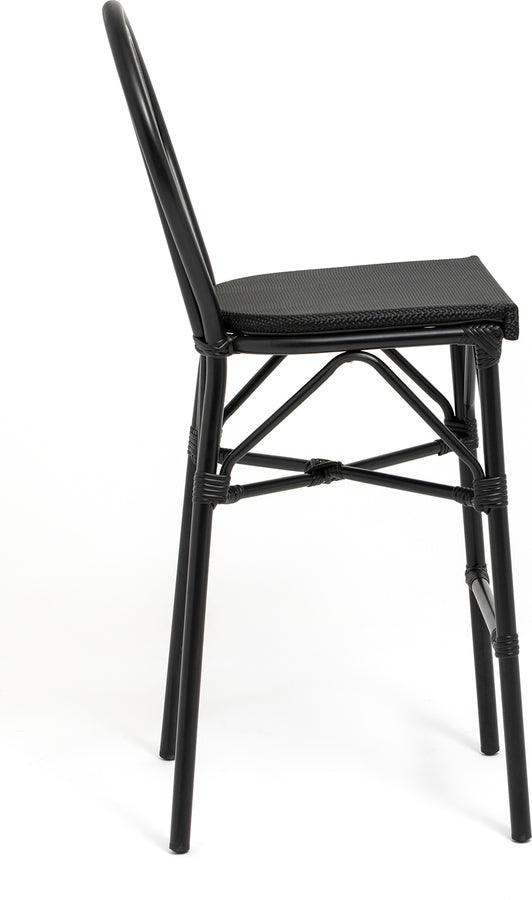 Euro Style Barstools - Erlend Bar Stool in Black Textylene Mesh with Black Frame