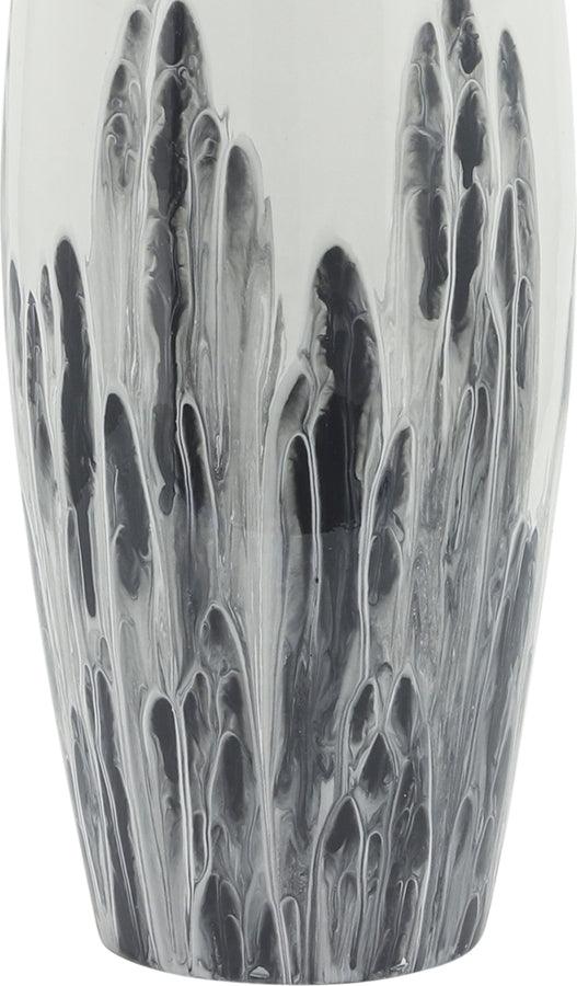 Sagebrook Home Vases - Glass 24"H Vase W/ Metal Ring White