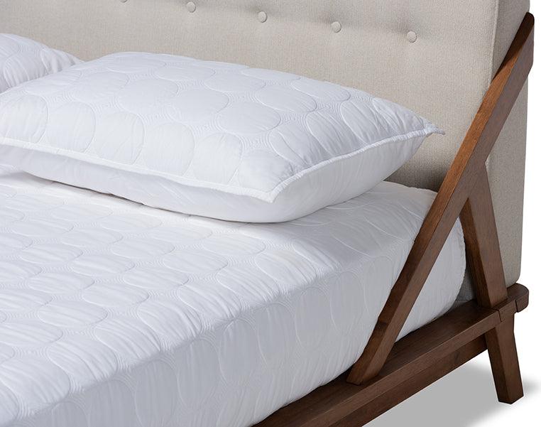 Wholesale Interiors Beds - Sante Full Bed Beige & Walnut