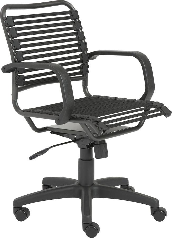 Euro Style Task Chairs - Bungie Flat Mid Back Office Chair Black