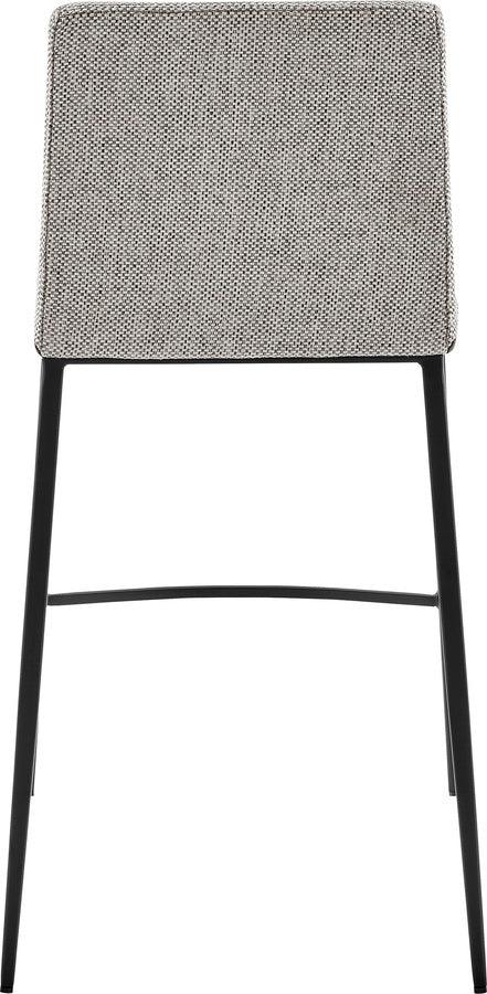 Euro Style Barstools - Rasmus-C Counter Stool with Dark Gray Leatherette and Light Gray Fabric with Matte Black Legs - Set