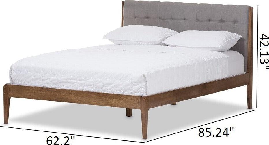 Wholesale Interiors Beds - Clifford Queen Bed Light Gray & Brown